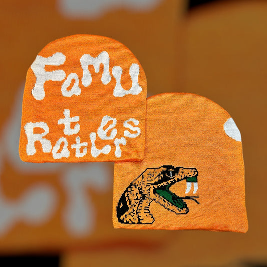 Orange-White FAMU Beanie