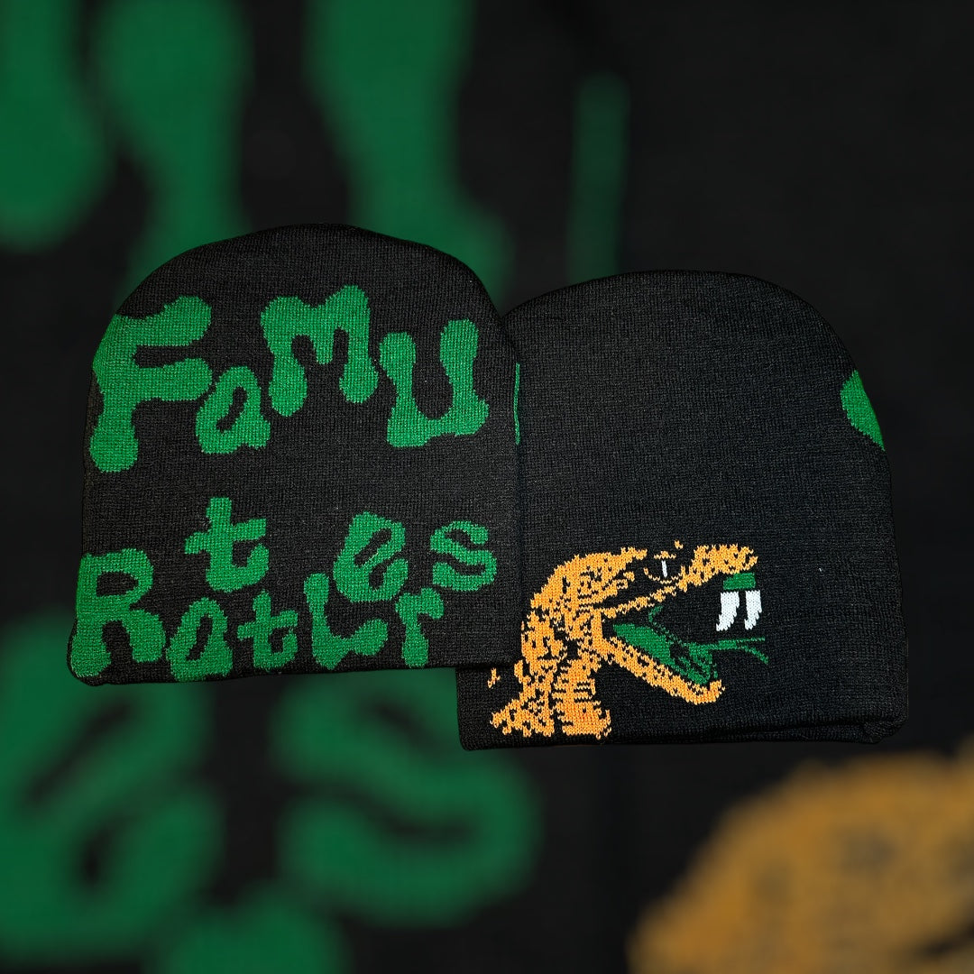 Black-Green FAMU Beanie