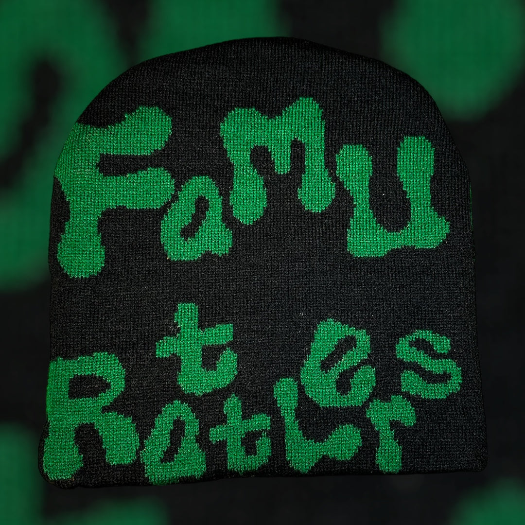 Black-Green FAMU Beanie